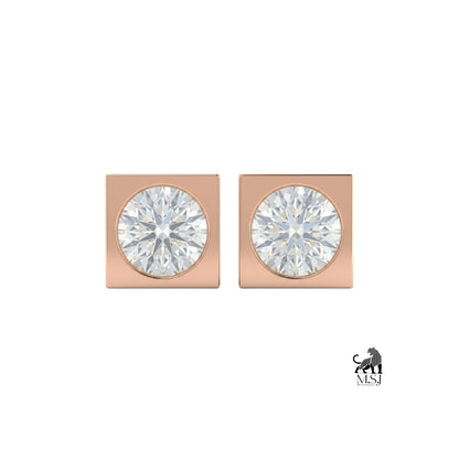 Personalized Diamond Initial Stud Earrings