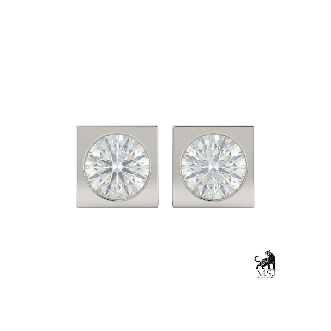 Personalized Diamond Initial Stud Earrings