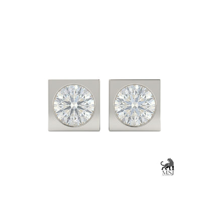 Personalized Diamond Initial Stud Earrings