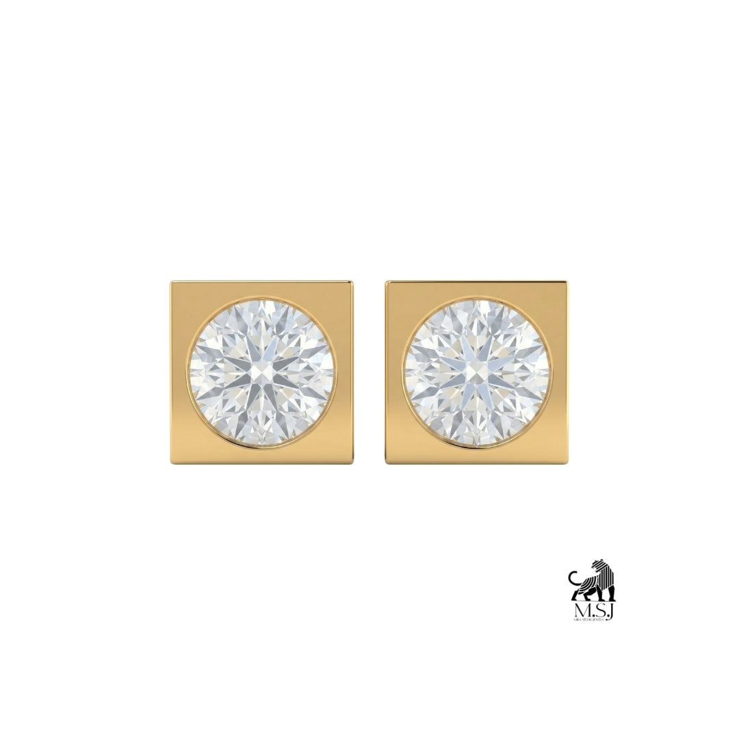 Personalized Diamond Initial Stud Earrings