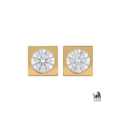 Personalized Diamond Initial Stud Earrings
