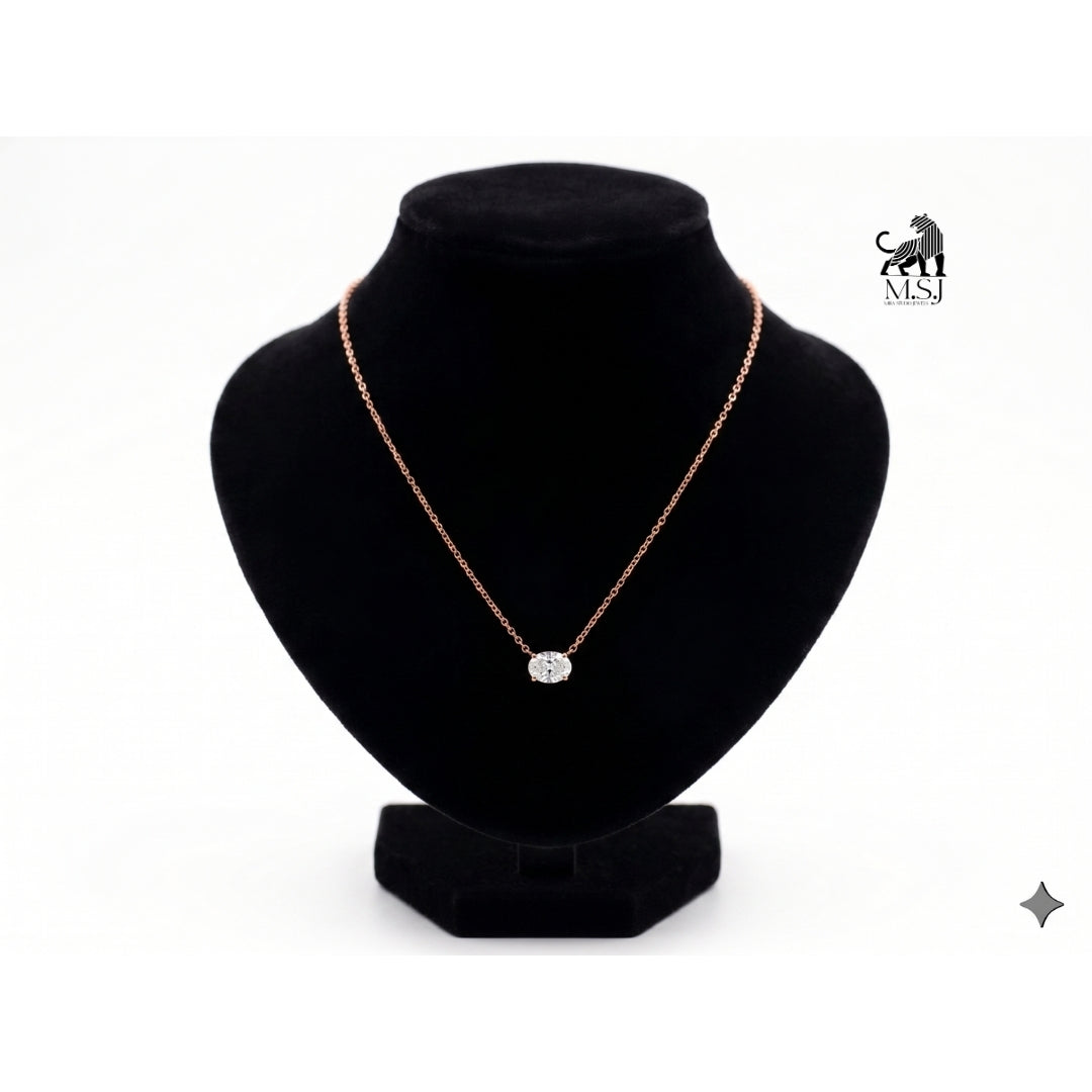 Eternal Oval Diamond Solitaire Necklace