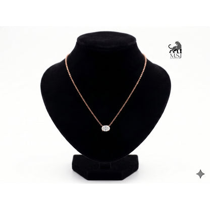 Eternal Oval Diamond Solitaire Necklace