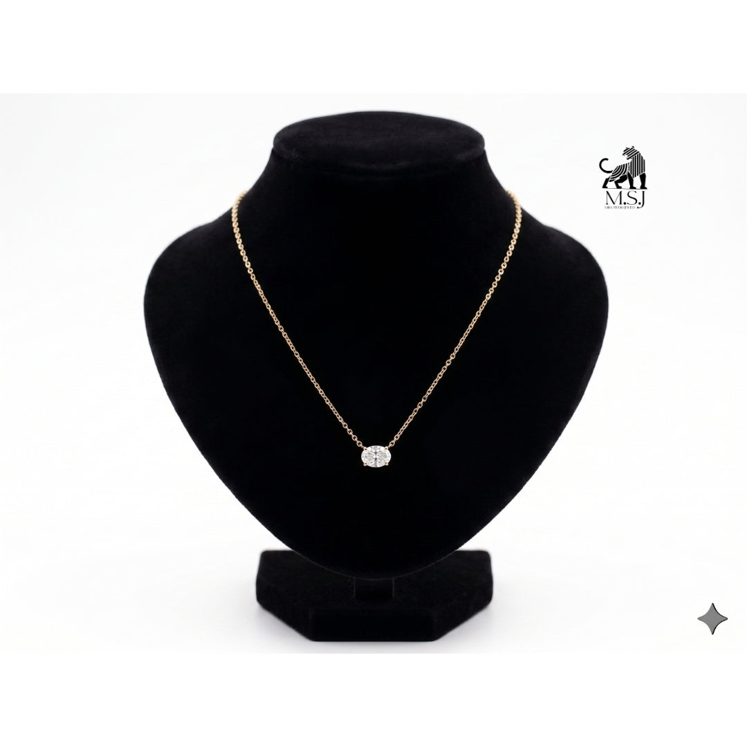 Eternal Oval Diamond Solitaire Necklace