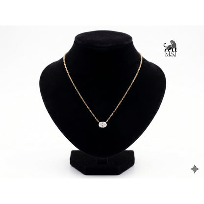 Eternal Oval Diamond Solitaire Necklace