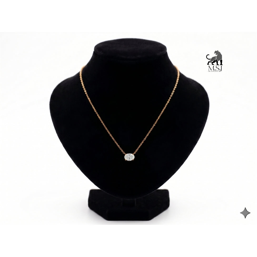 Eternal Oval Diamond Solitaire Necklace