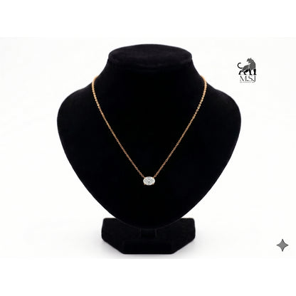 Eternal Oval Diamond Solitaire Necklace