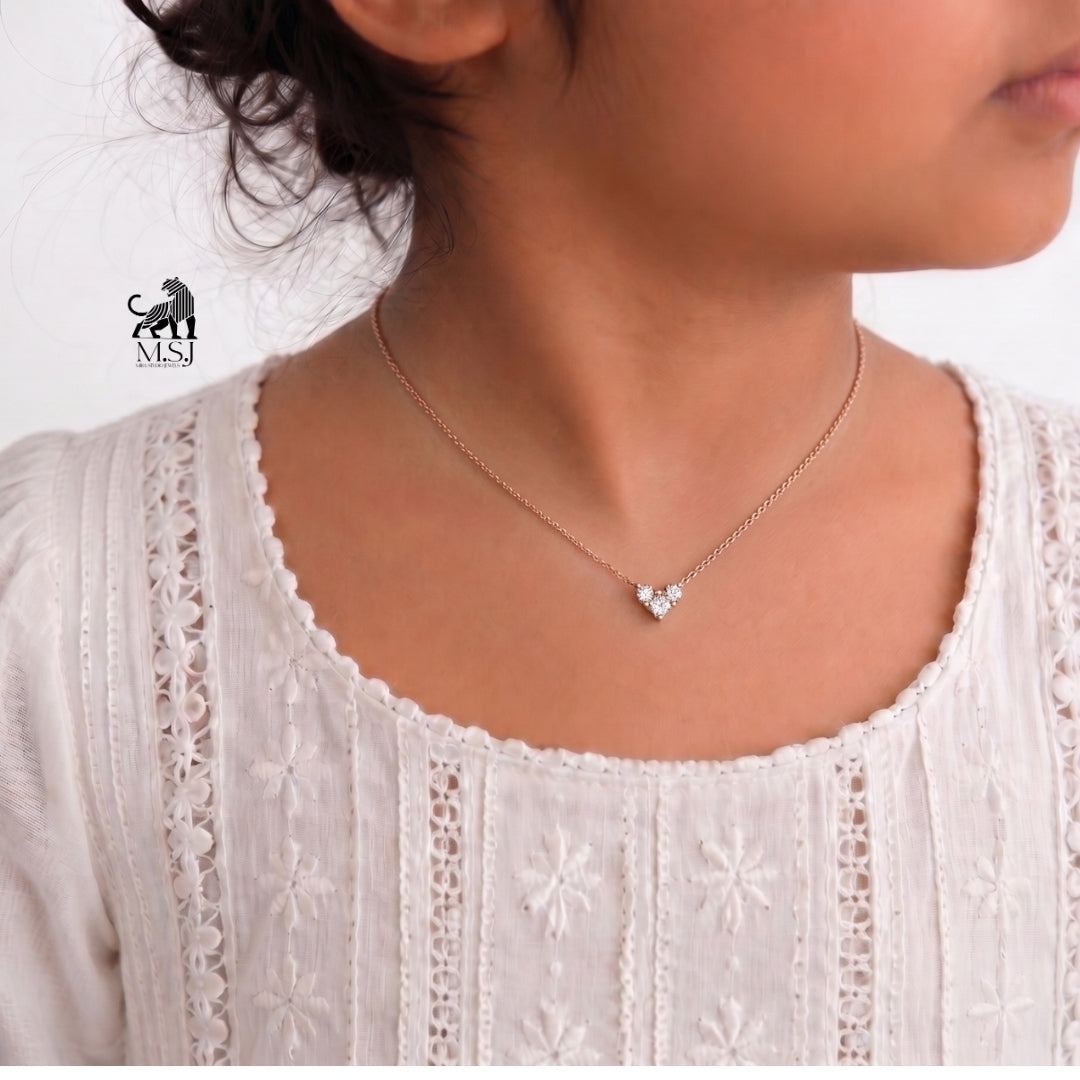 Sweetheart Diamond Trio Necklace