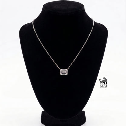 Emerald-Cut Solitaire Diamond Necklace