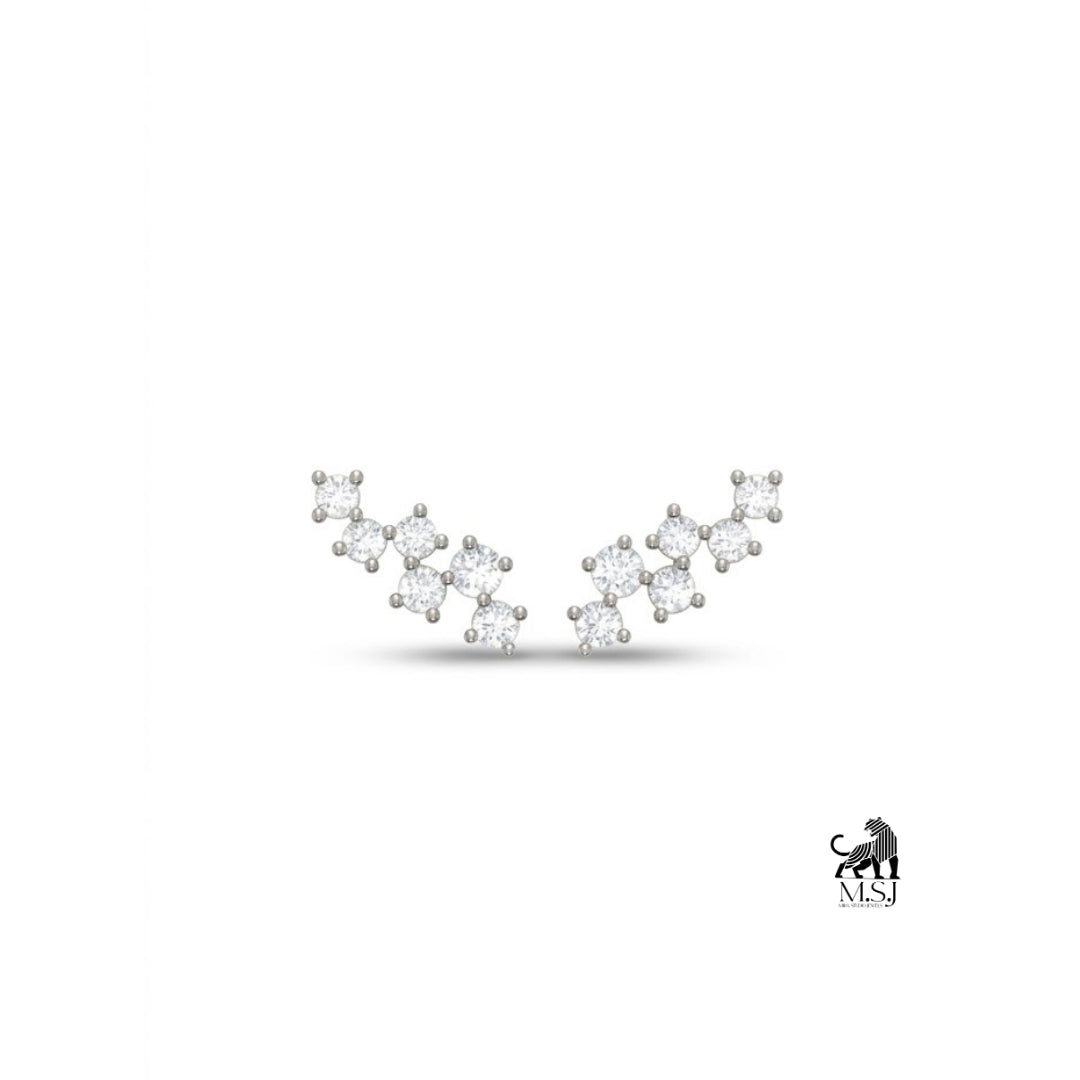Celestial Diamond Ear Climber Stud Earrings