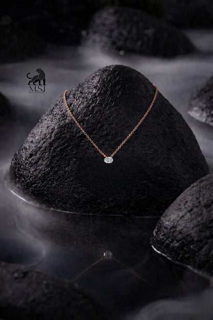 The Aura Oval Solitaire Pendant