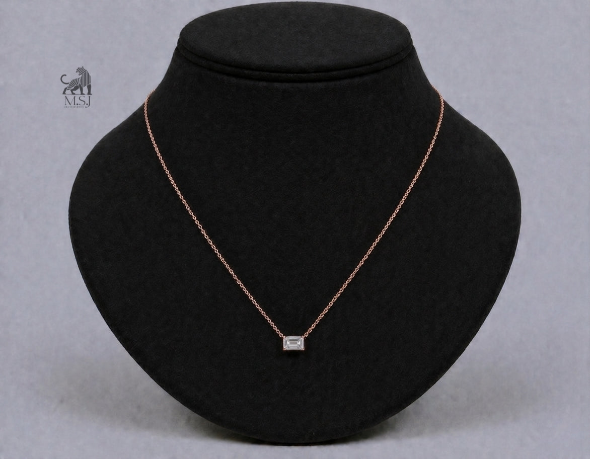 Elowen Diamond Pendant Necklace in rose gold