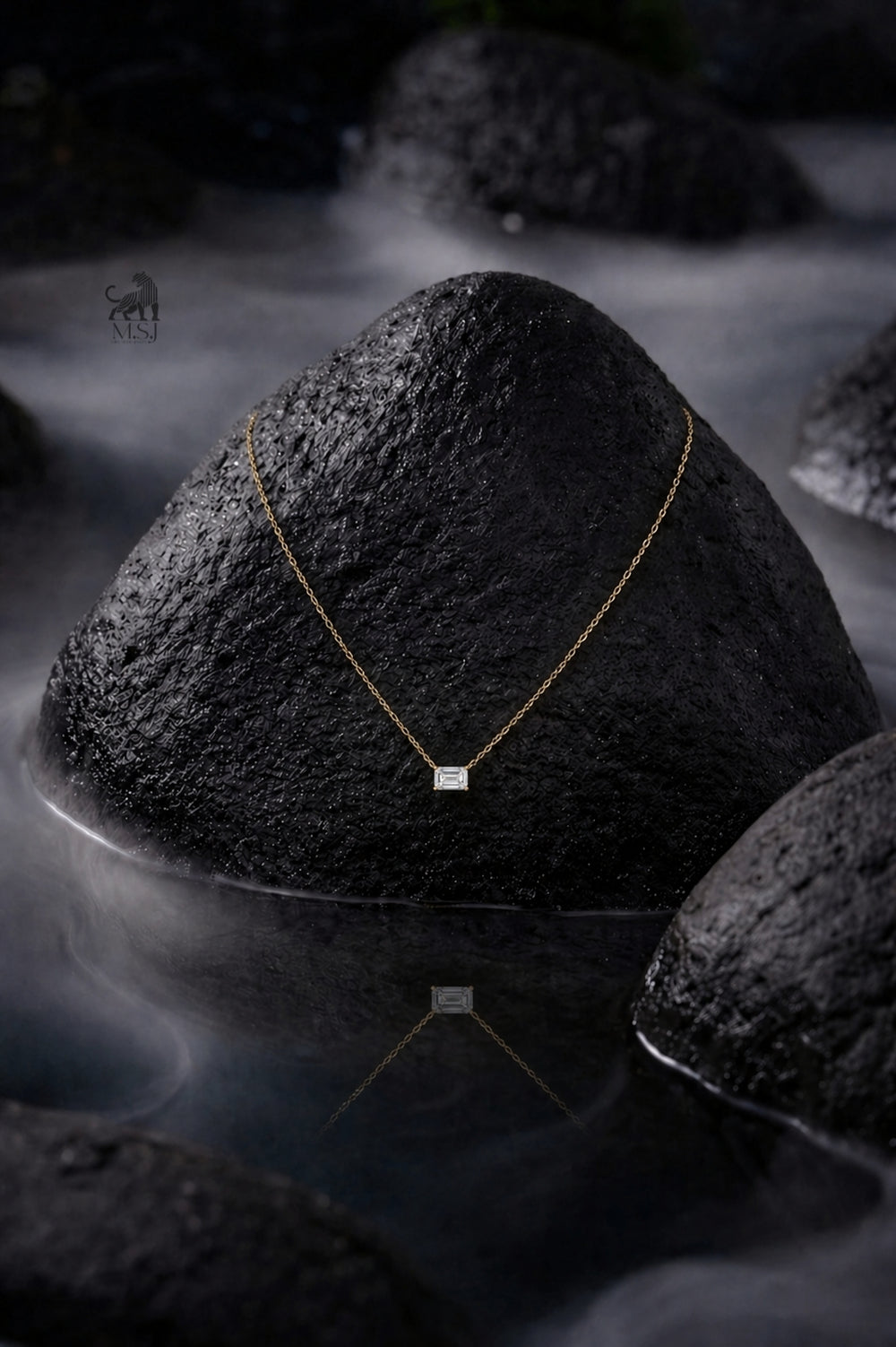 Elowen Diamond Pendant Necklace - lab-grown diamond necklace, styled product photo