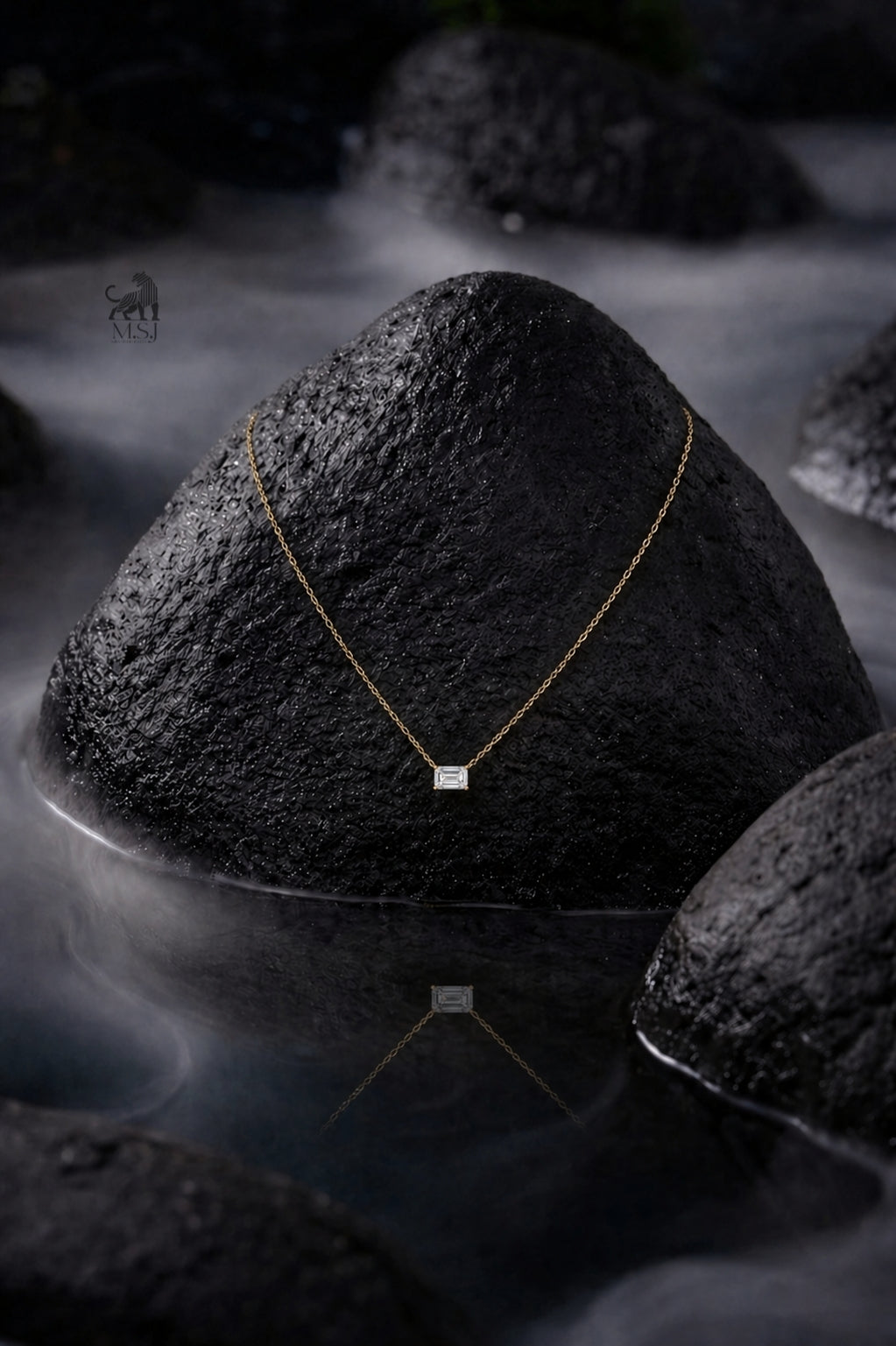 Elowen Diamond Pendant Necklace - lab-grown diamond necklace, styled product photo