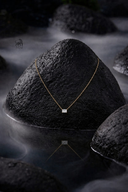 Elowen Diamond Pendant Necklace - lab-grown diamond necklace, styled product photo