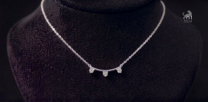 Aveline Trio Diamond Curve Necklace in rose gold