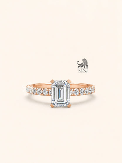 The Emerald Radiance Solitaire Ring in rose gold