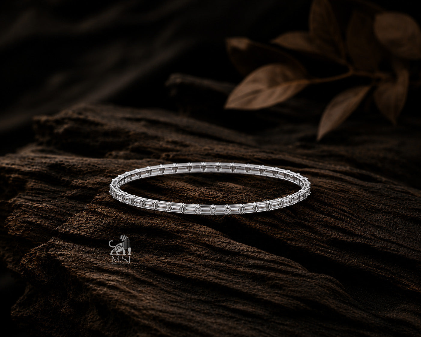 Emerald-Cut Diamond Tennis Bangle