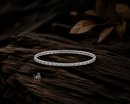Emerald-Cut Diamond Tennis Bangle