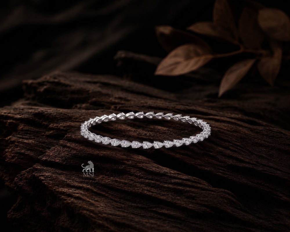 Pear-Cut Diamond Tennis Bangle