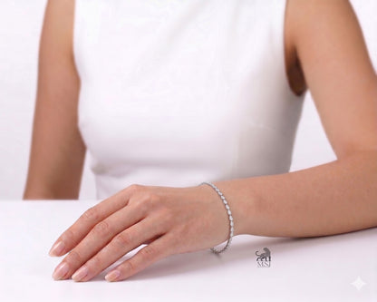 Pear-Cut Diamond Tennis Bangle