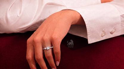 The Duo Radiance Princess Diamond Ring worn on a hand