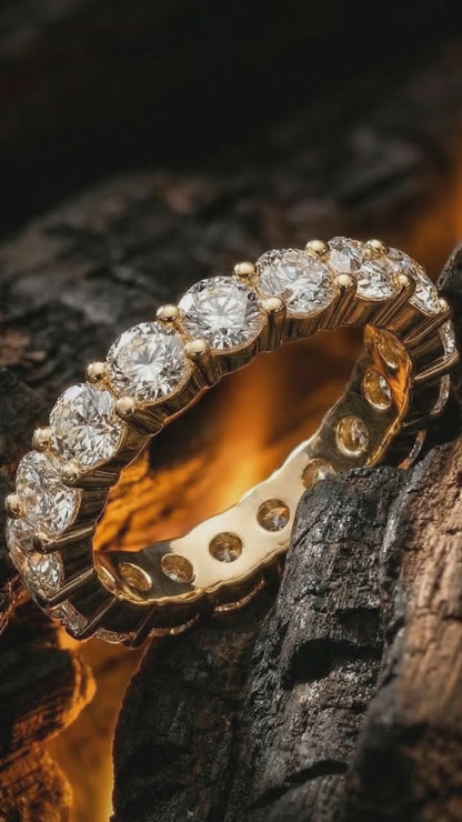 Round-Cut Shared Prong Diamond Eternity Band
