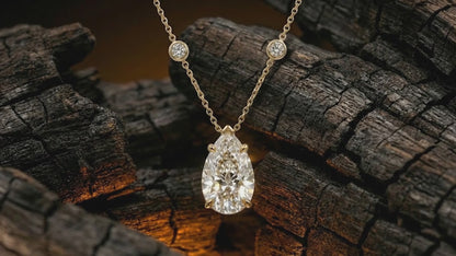 Aurelia Pear Solitaire Necklace