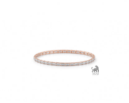 Emerald-Cut Diamond Tennis Bangle