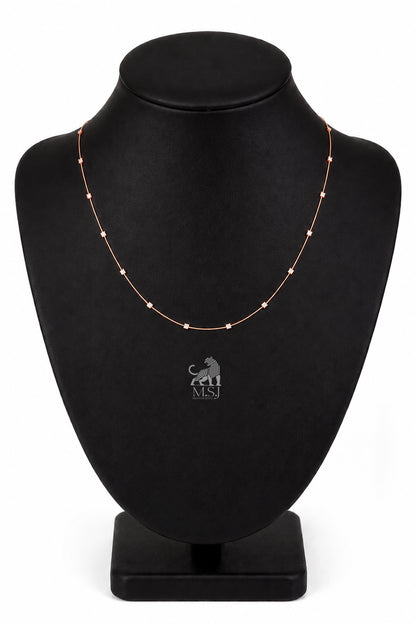 The Aurelle Diamond Station Necklace in rose gold