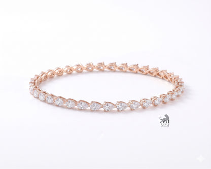 Pear-Cut Diamond Tennis Bangle