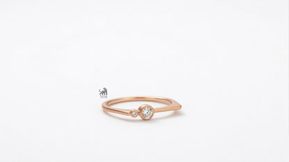 The Solenne Twin Diamond Bezel Ring in rose gold
