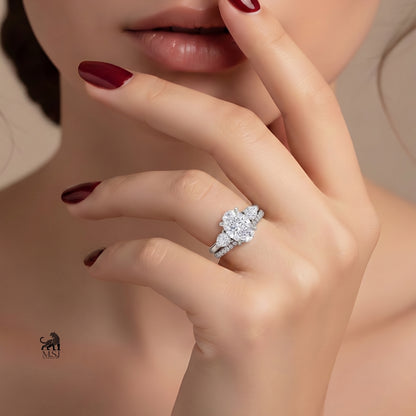 Aurelia Oval Diamond Trio Ring Set