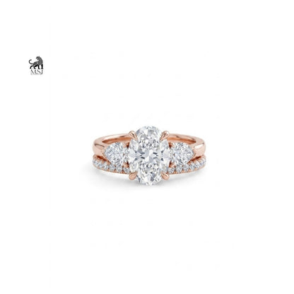 Aurelia Oval Diamond Trio Ring Set