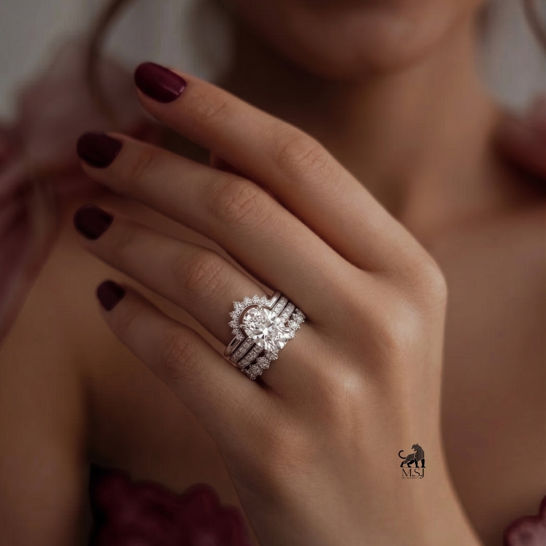 Aurelia Oval Diamond Luxe Ring Stack