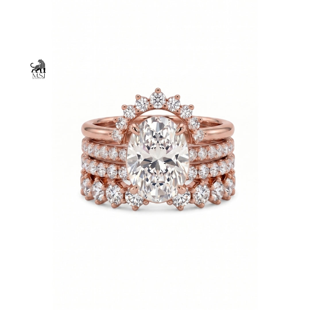 Aurelia Oval Diamond Luxe Ring Stack