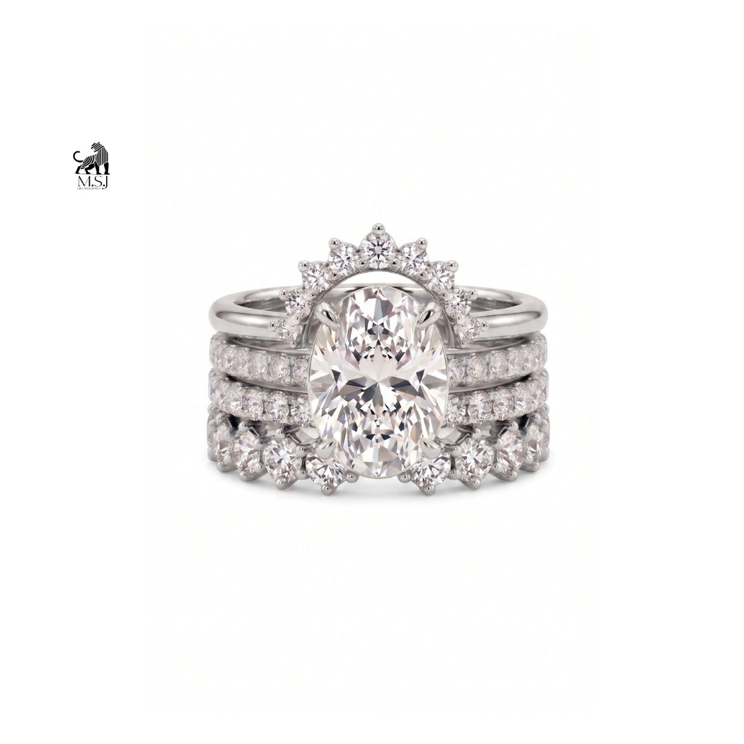 Aurelia Oval Diamond Luxe Ring Stack