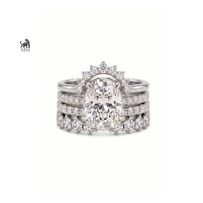 Aurelia Oval Diamond Luxe Ring Stack
