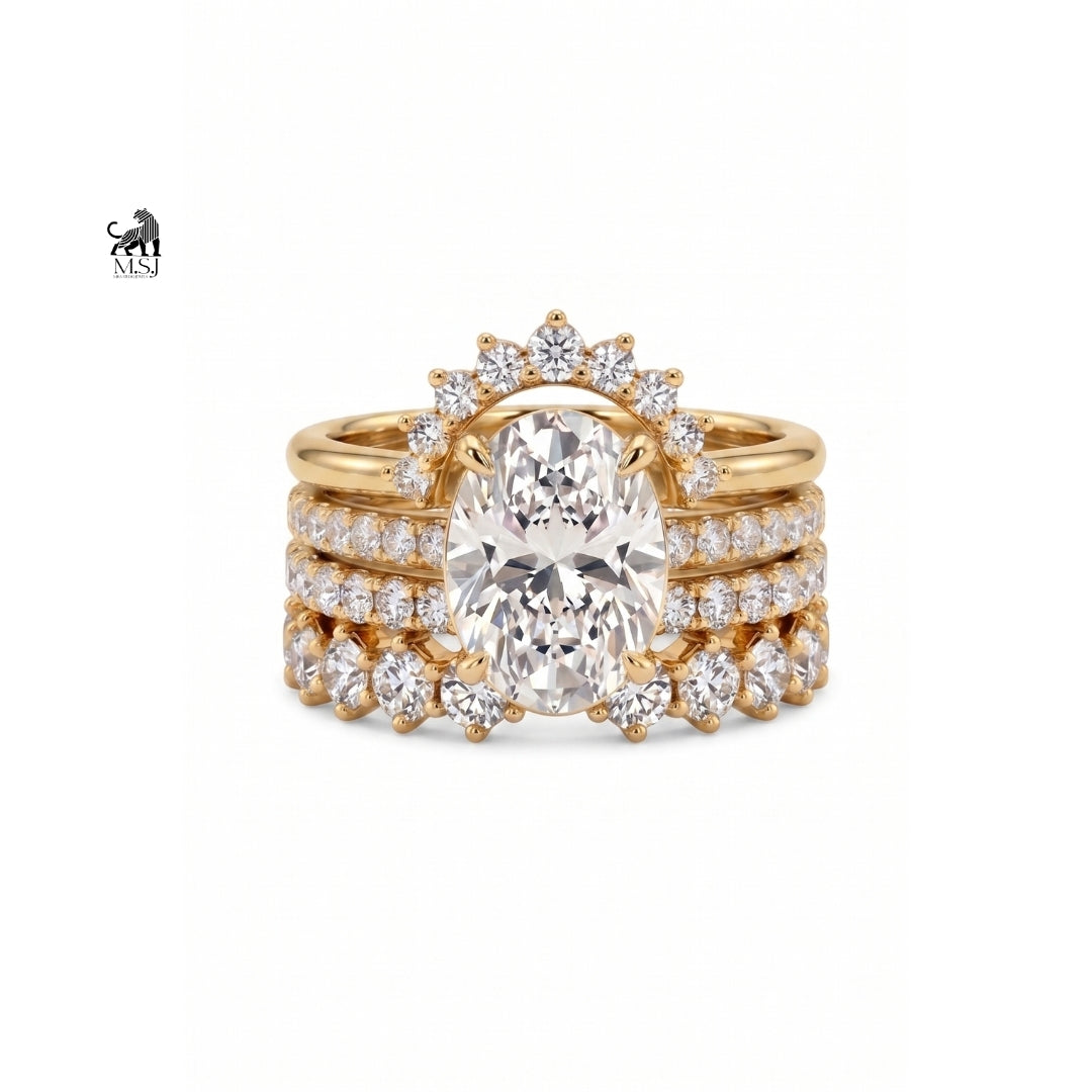 Aurelia Oval Diamond Luxe Ring Stack