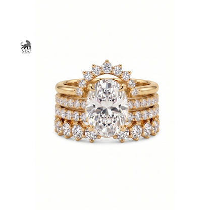 Aurelia Oval Diamond Luxe Ring Stack