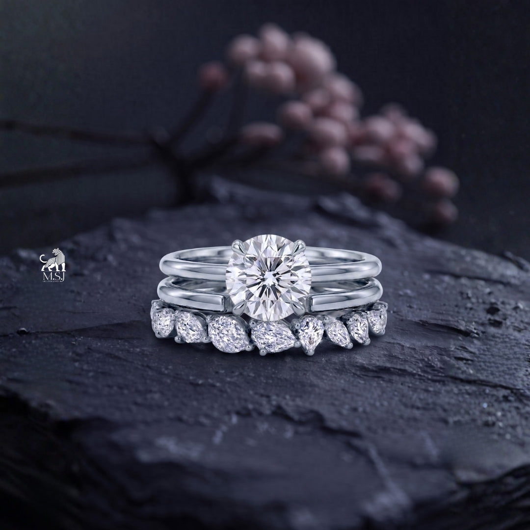 Celestia Round Diamond Bridal Ring Set