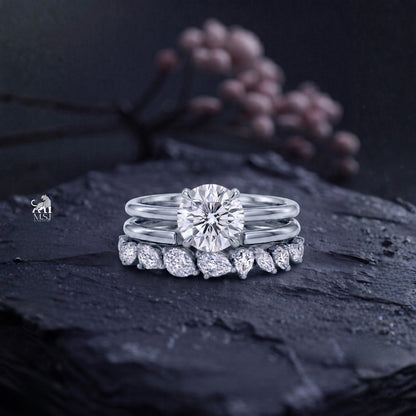 Celestia Round Diamond Bridal Ring Set