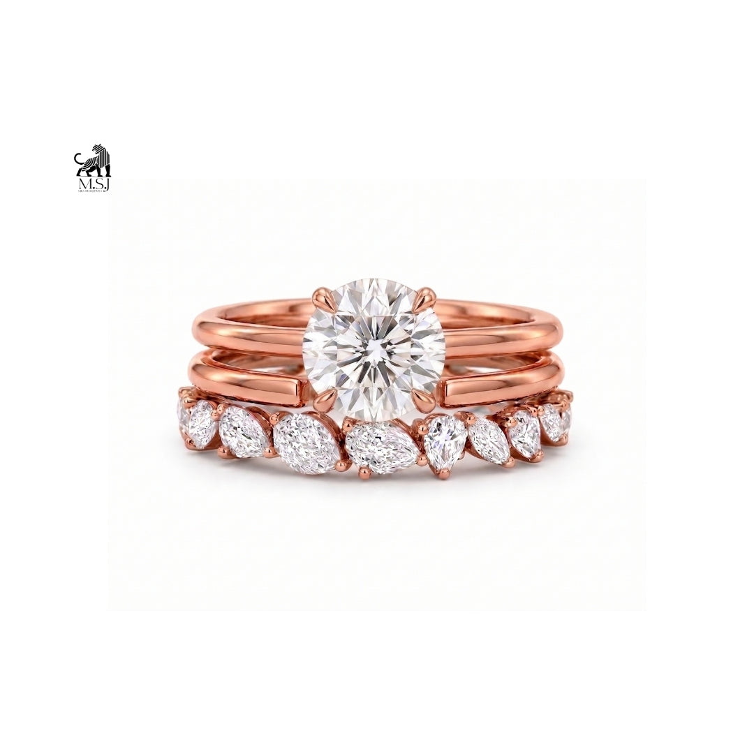 Celestia Round Diamond Bridal Ring Set