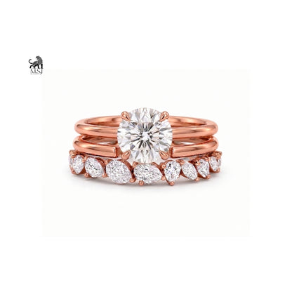 Celestia Round Diamond Bridal Ring Set