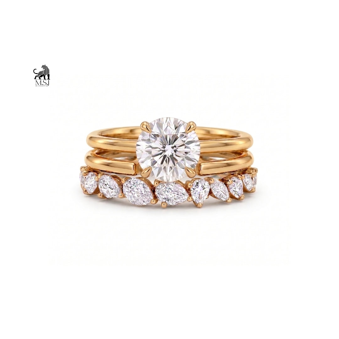 Celestia Round Diamond Bridal Ring Set