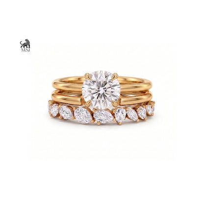 Celestia Round Diamond Bridal Ring Set