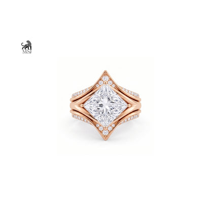 Celestia Princess-Cut Diamond Statement Ring Set