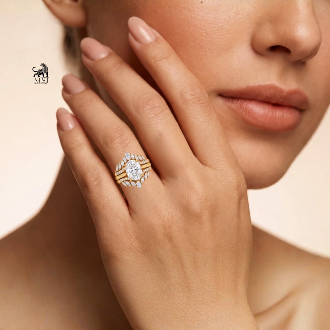 Aurelia Oval Diamond Luxe Bridal Ring Set