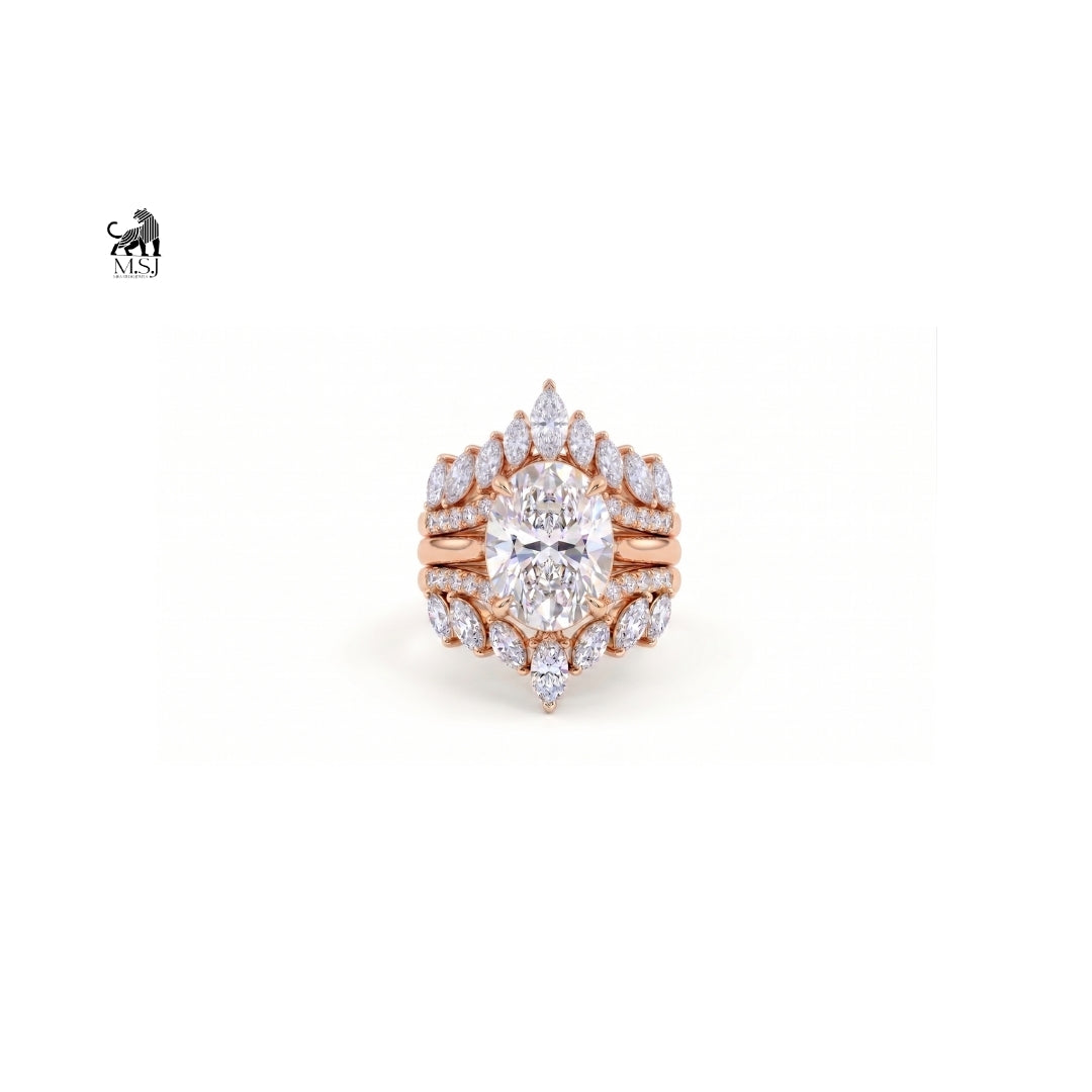 Aurelia Oval Diamond Luxe Bridal Ring Set