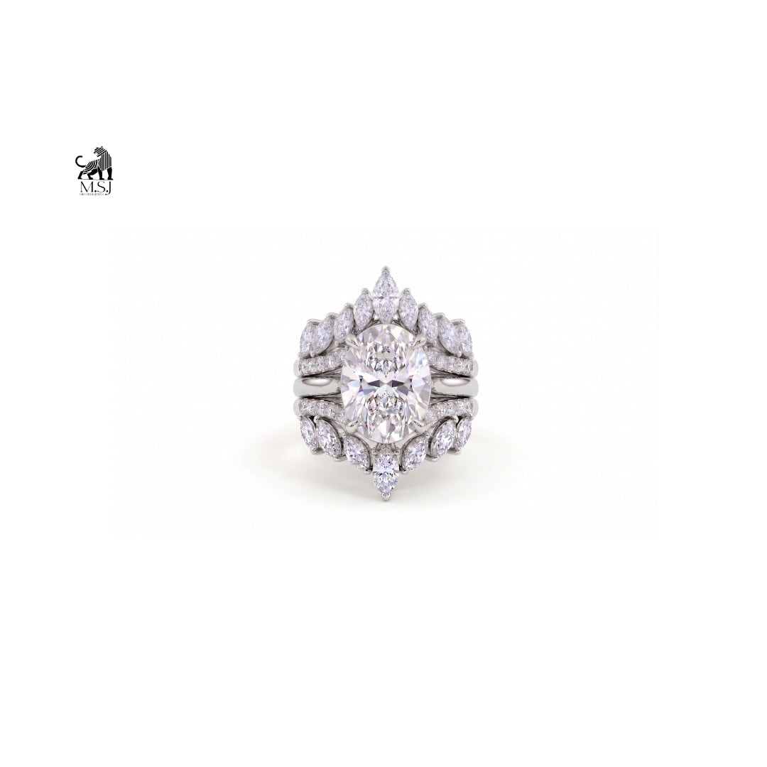 Aurelia Oval Diamond Luxe Bridal Ring Set